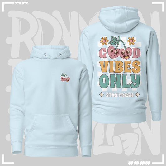 Hoodie - Good Vibes Only Sky Blue Hoodie
