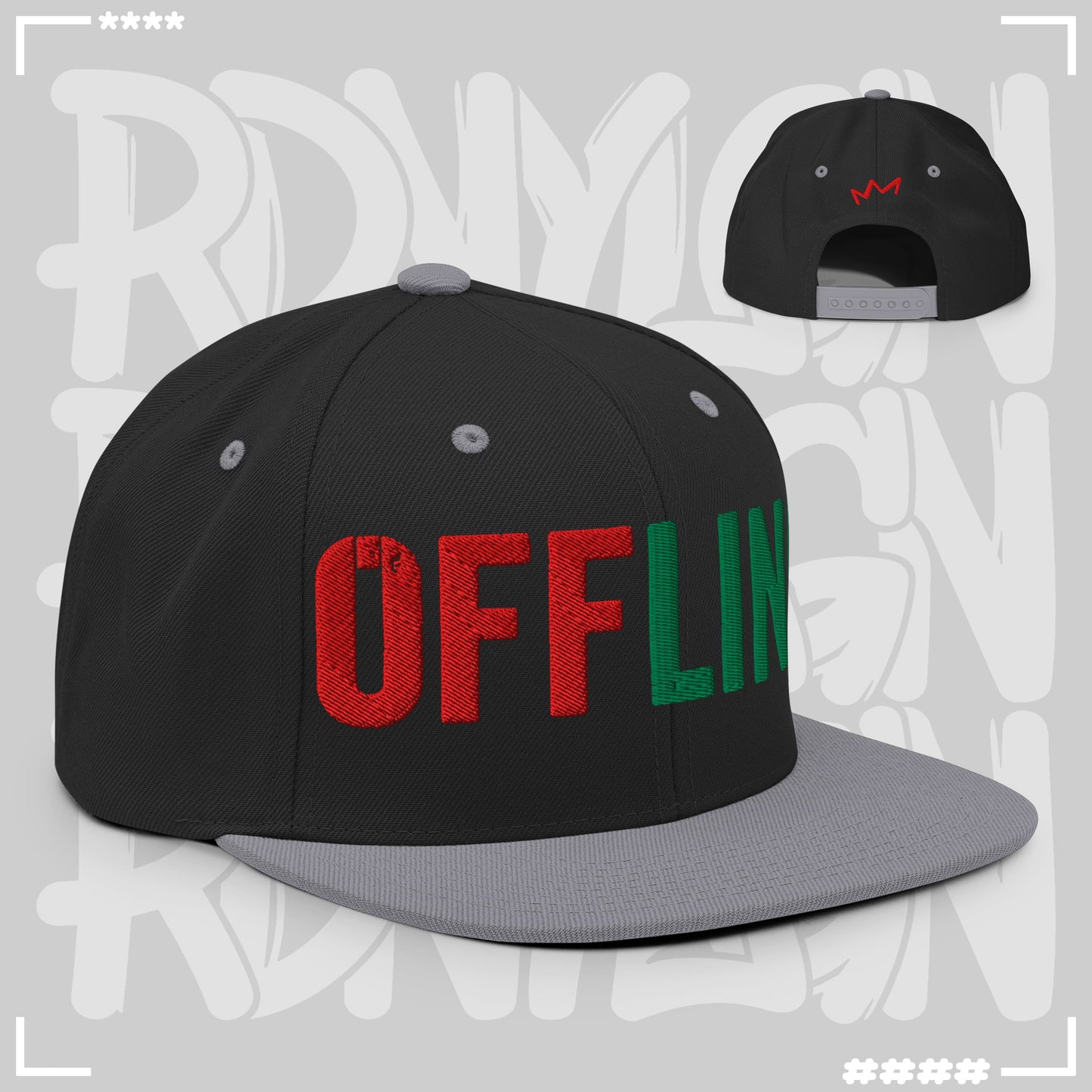 Snapback Cap - Offline Schwarz Silber Snapback