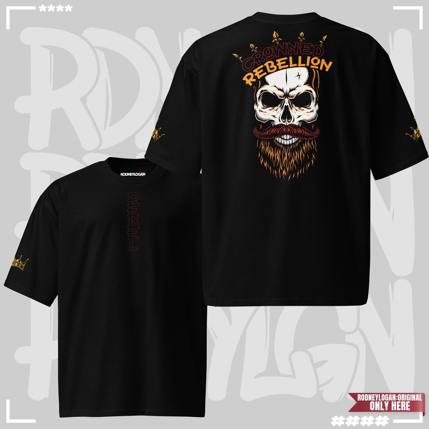 Heavy Oversized T-Shirt – Crowned Rebellion (Black Edition) Heavy Oversized T-Shirt