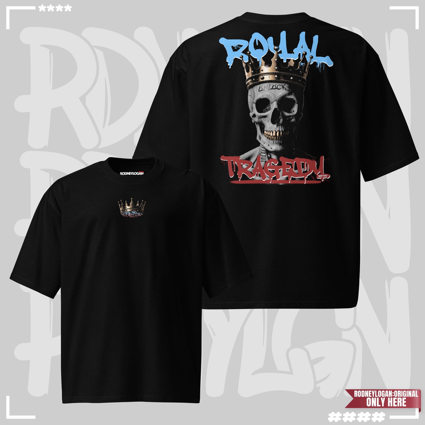 Heavy Oversized T-Shirt – Royal Tragedy (Black Edition) Heavy Oversized T-Shirt