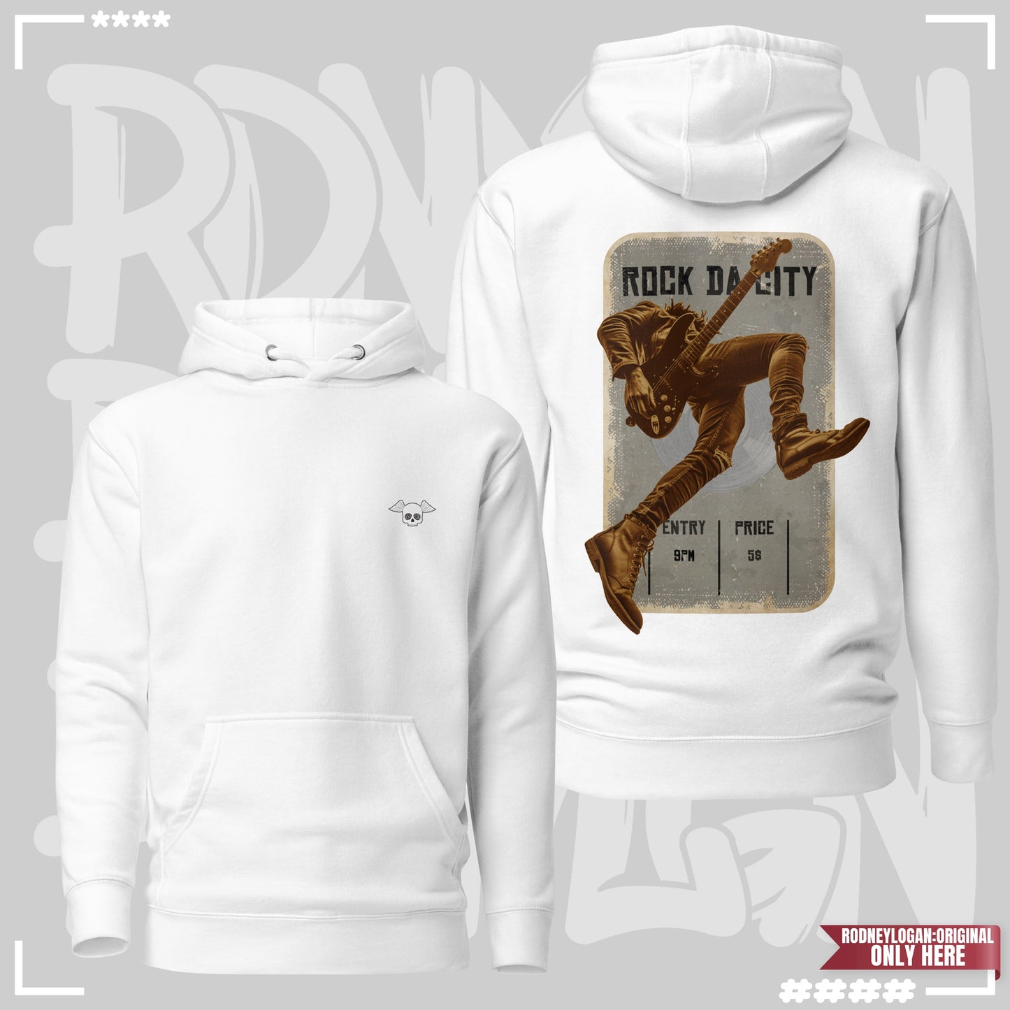 Hoodie - Rock Da City Weiß Hoodie