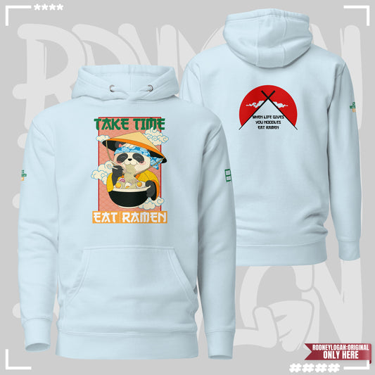 Hoodie - Take Time, Eat Ramen Sky Blue Hoodie