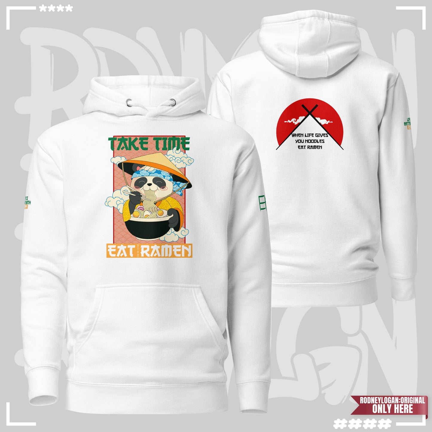 Hoodie - Take Time, Eat Ramen Weiß Hoodie