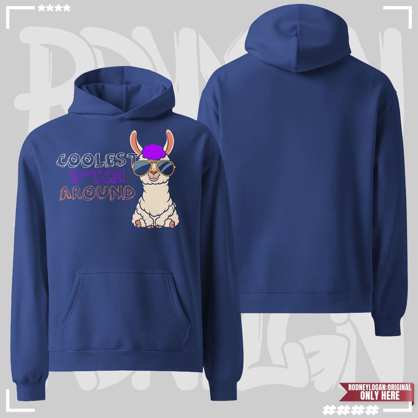 Oversized Hoodie - Coolest B*tch Around Cobalt Oversized Hoodie