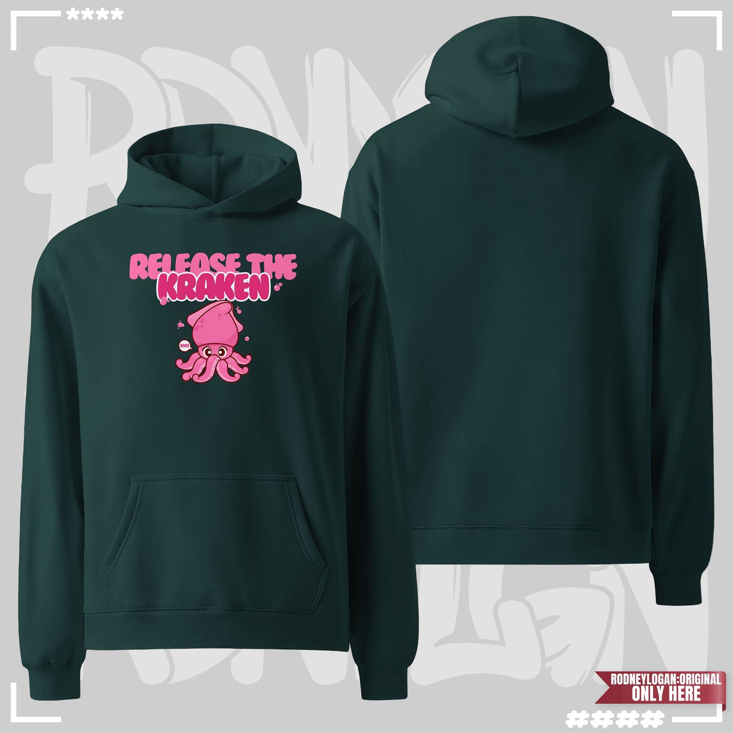 Oversized Hoodie - Release the Kraken Pine Green Oversized Hoodie