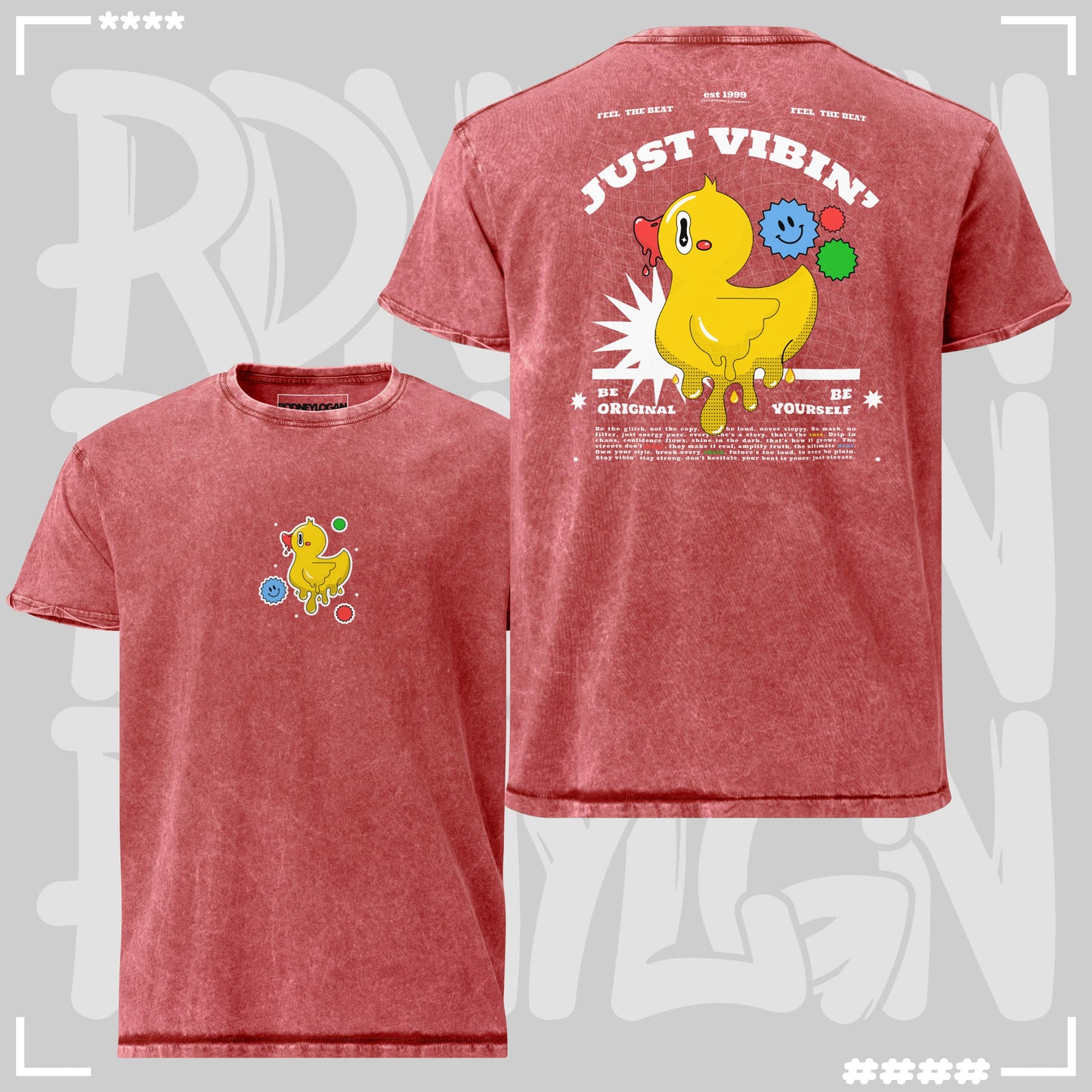 Denim T-Shirt - Just Vibin Red T-Shirt