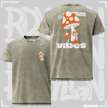 Denim T-Shirt - Mushrooms Militärgrün T-Shirt