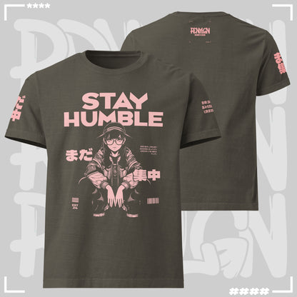 Oversized T-Shirt: Stay Humble Washed Charcoal Oversized T-Shirt