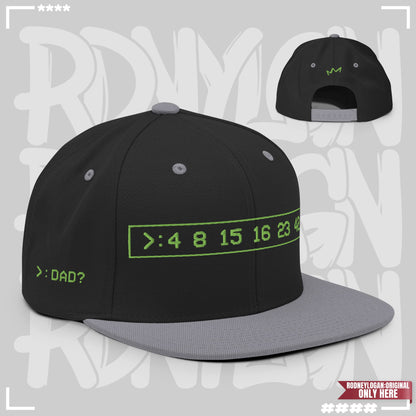 Snapback Cap - The Lost Numbers: 4,8,15,16,23,42 Schwarz Silber Snapback