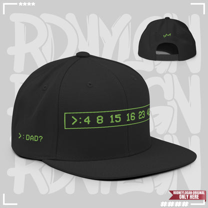 Snapback Cap - The Lost Numbers: 4,8,15,16,23,42 Black Snapback